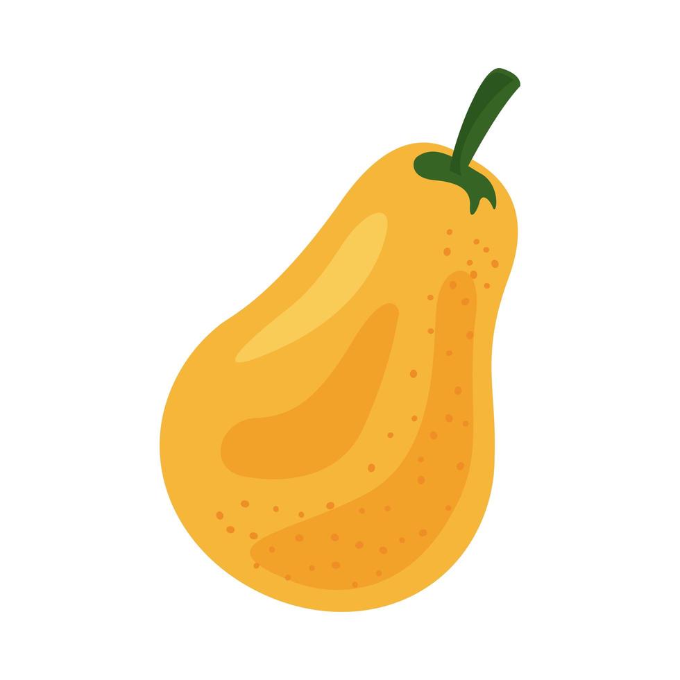 gele peer vers fruit gezond voedsel pictogram vector