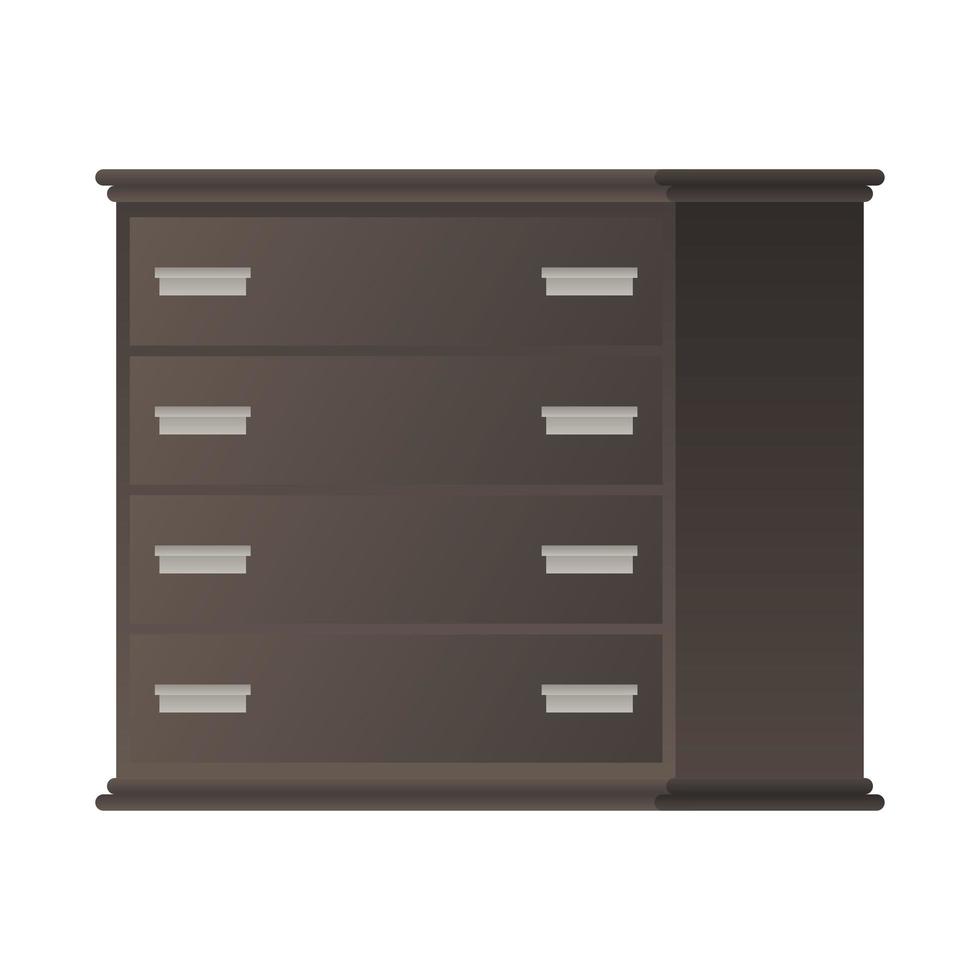 Kast dressoir huis geïsoleerde pictogram vectorillustratie vector