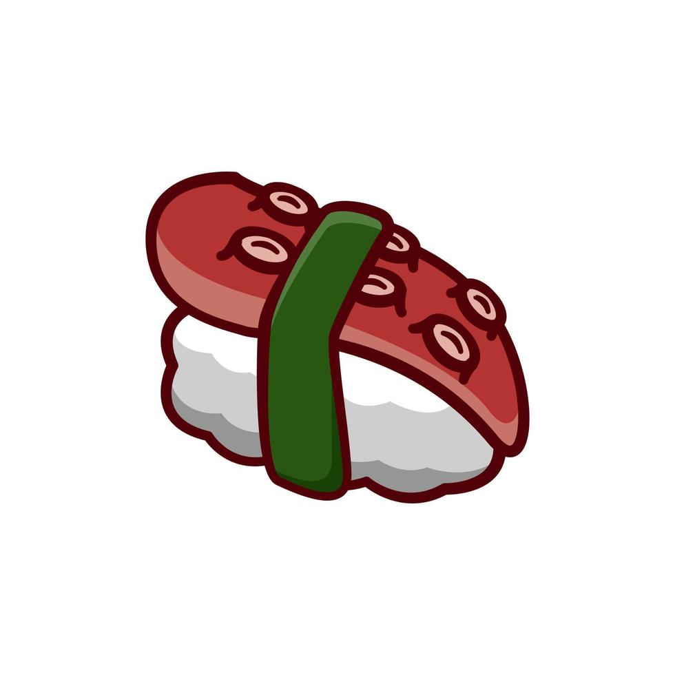 sushi tako tekenfilm illustratie concept vector