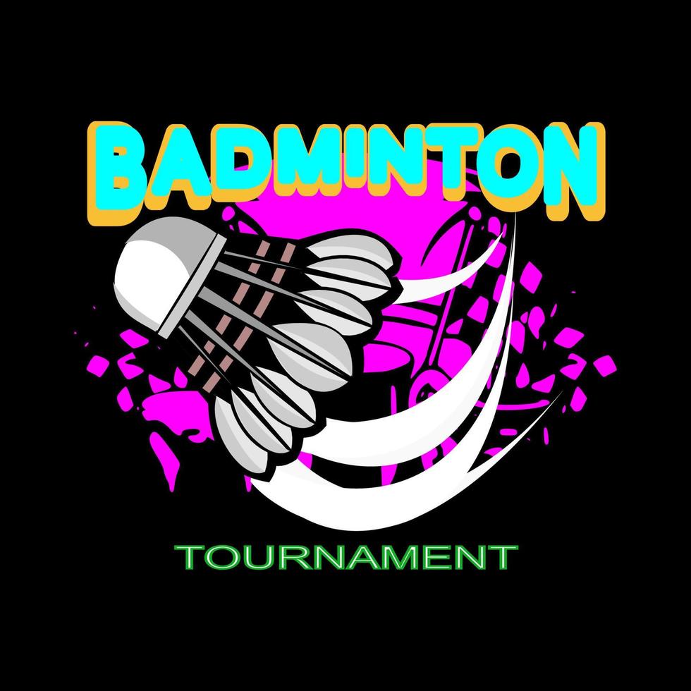 badminton logo ontwerp vector. badminton kampioenschap icoon vector