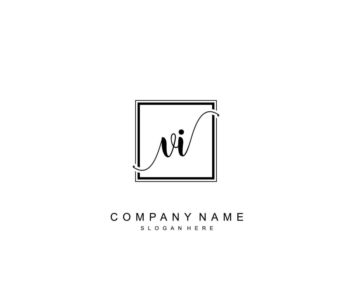 eerste vi schoonheid monogram en elegant logo ontwerp, handschrift logo van eerste handtekening, bruiloft, mode, bloemen en botanisch met creatief sjabloon. vector