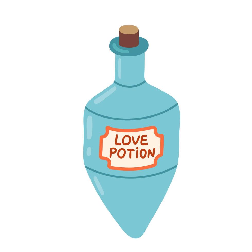 liefde toverdrank fles geïsoleerd Aan wit. tekenfilm vector illustratie van glas kan, valentijnsdag dag icoon