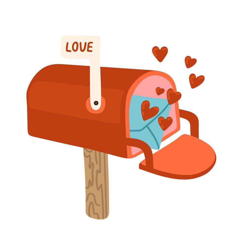 postbus voor valentijnsdag dag. groet kaart voor liefde februari vakantie. lief dag uitnodiging. alleen maar voor u lief brief envelop. Valentijn hart mail doos levering. port bericht levering e-mail. vector