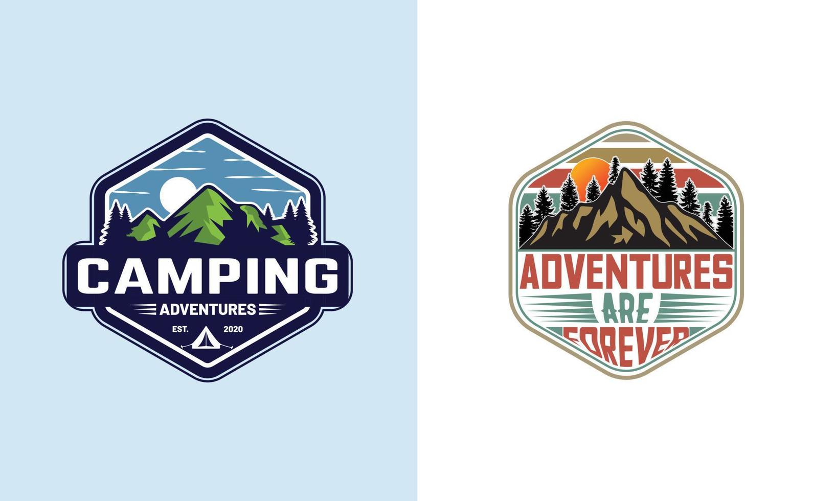 avontuur buitenshuis berg logo ontwerp vector illustratie en vector grafisch voor t overhemd ontwerp