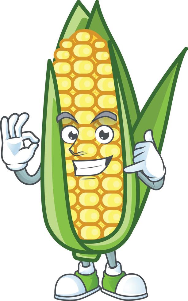 tekenfilm maïs zoet vector