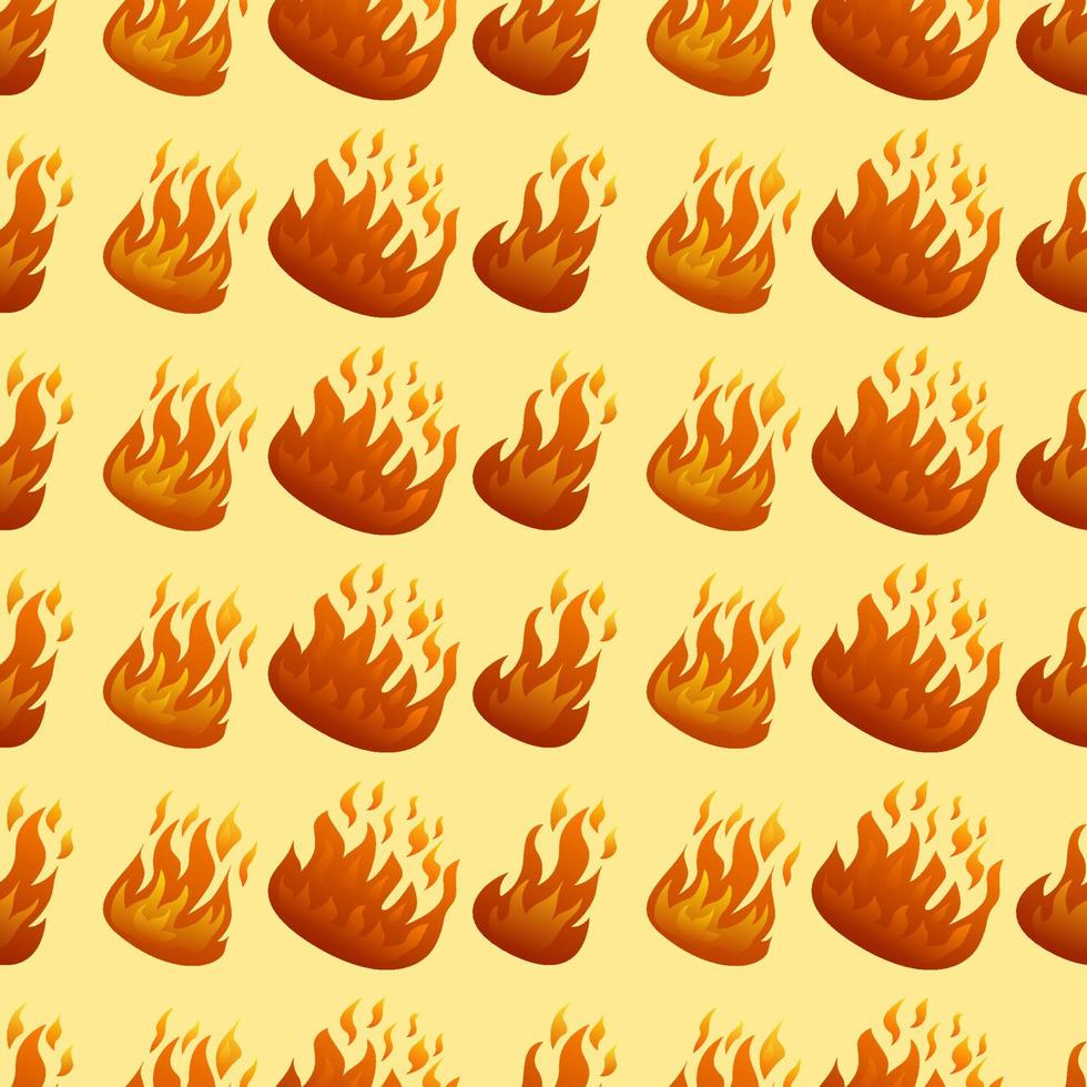 naadloos patroon met brand vlam Aan geel achtergrond. vector illustratie.
