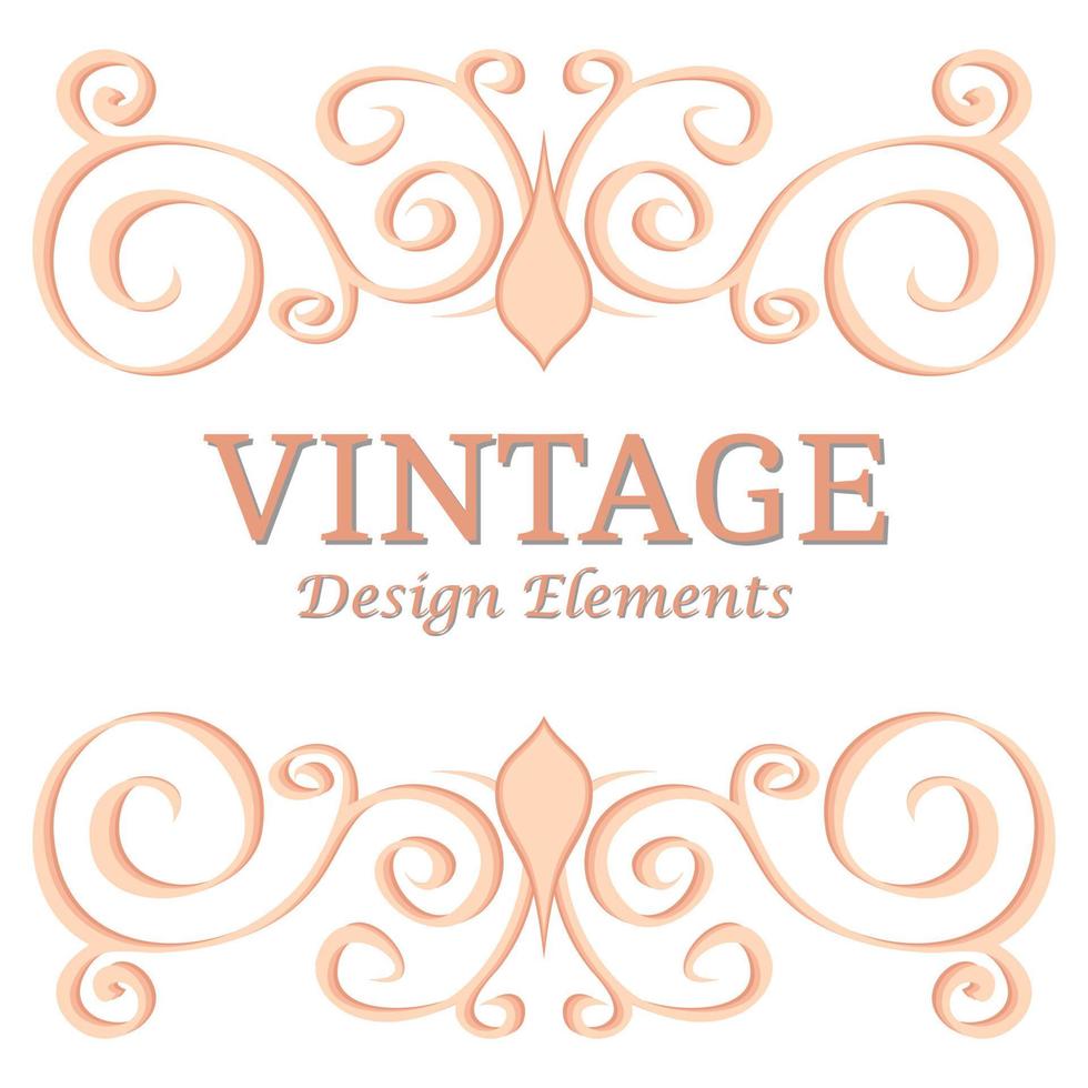 kalligrafische ontwerp elementen en bladzijde decoratie. pale oranje wijnoogst bloemen elementen voor ontwerp Aan een wit achtergrond. vector decoratief ontwerp elementen.