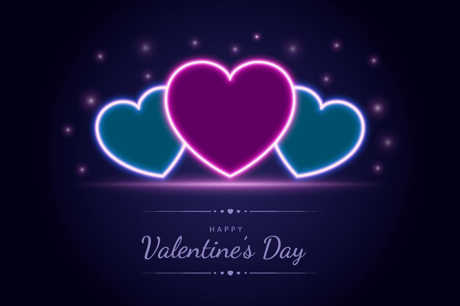 valentijnsdag dag achtergrond met neon liefde hart lamp. Valentijn concept ontwerp. licht hart voor vakantie kaarten, spandoeken, uitnodigingen. vector kunst illustratie.