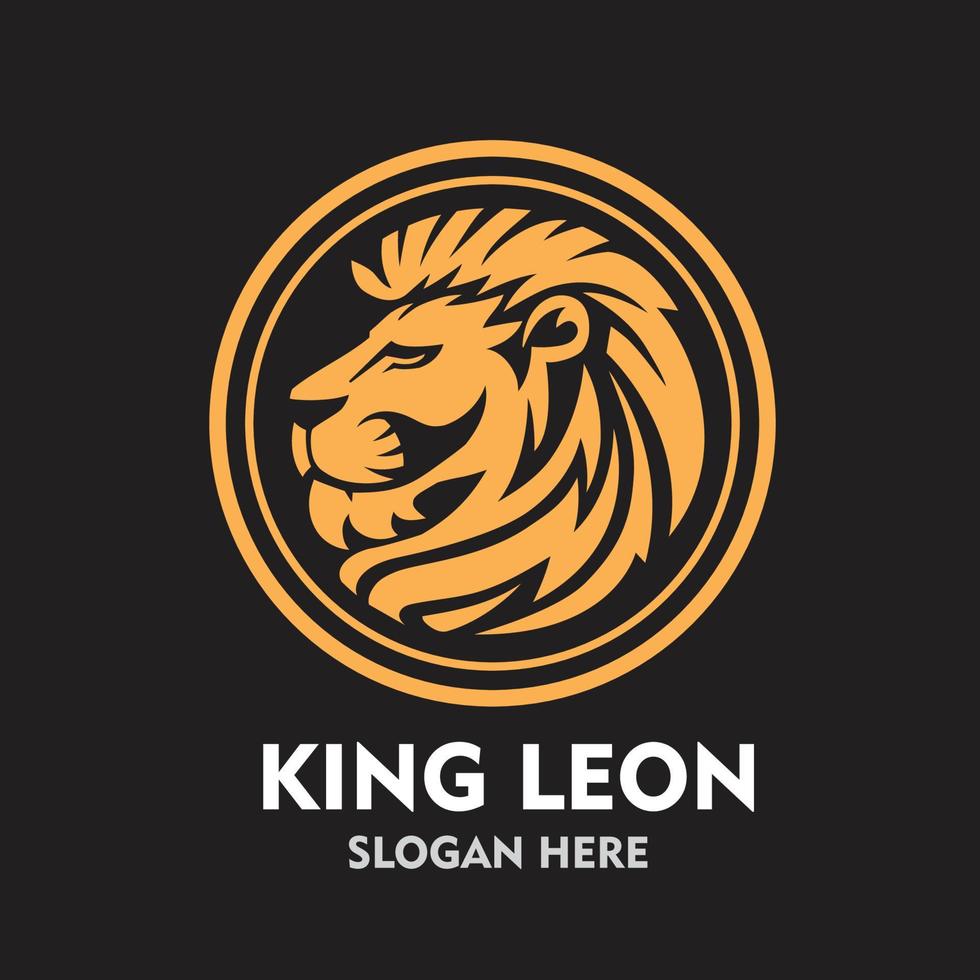 koning leeuw hoofd cirkel symbool vector