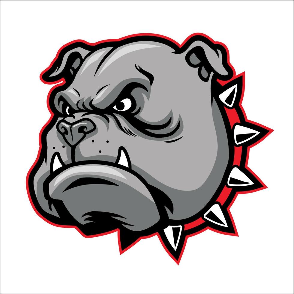 bulldog mascotte hoofd vector