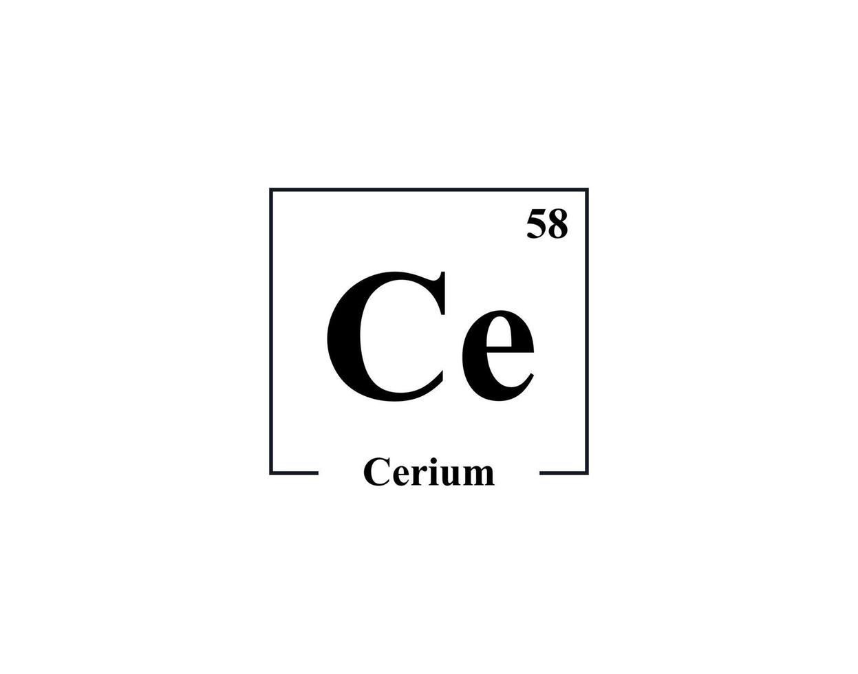 cerium icoon vector. 58 ce cerium vector