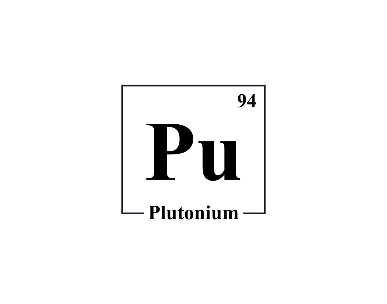 plutonium icoon vector. 94 pu plutonium vector