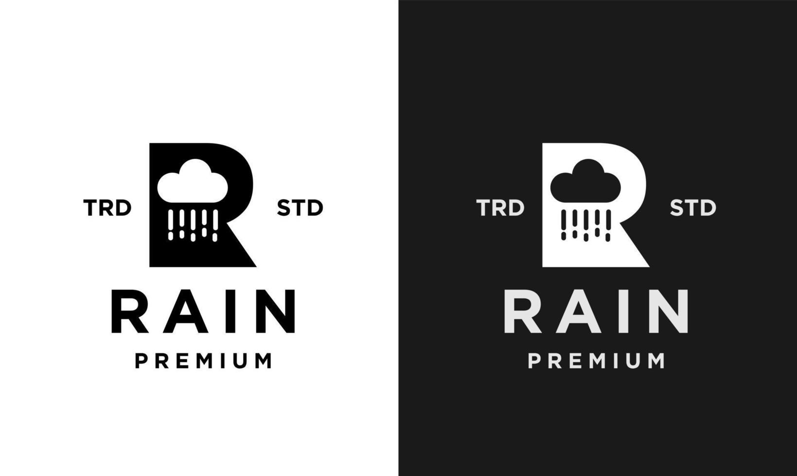 regen brief r logo icoon ontwerp modern logo vector