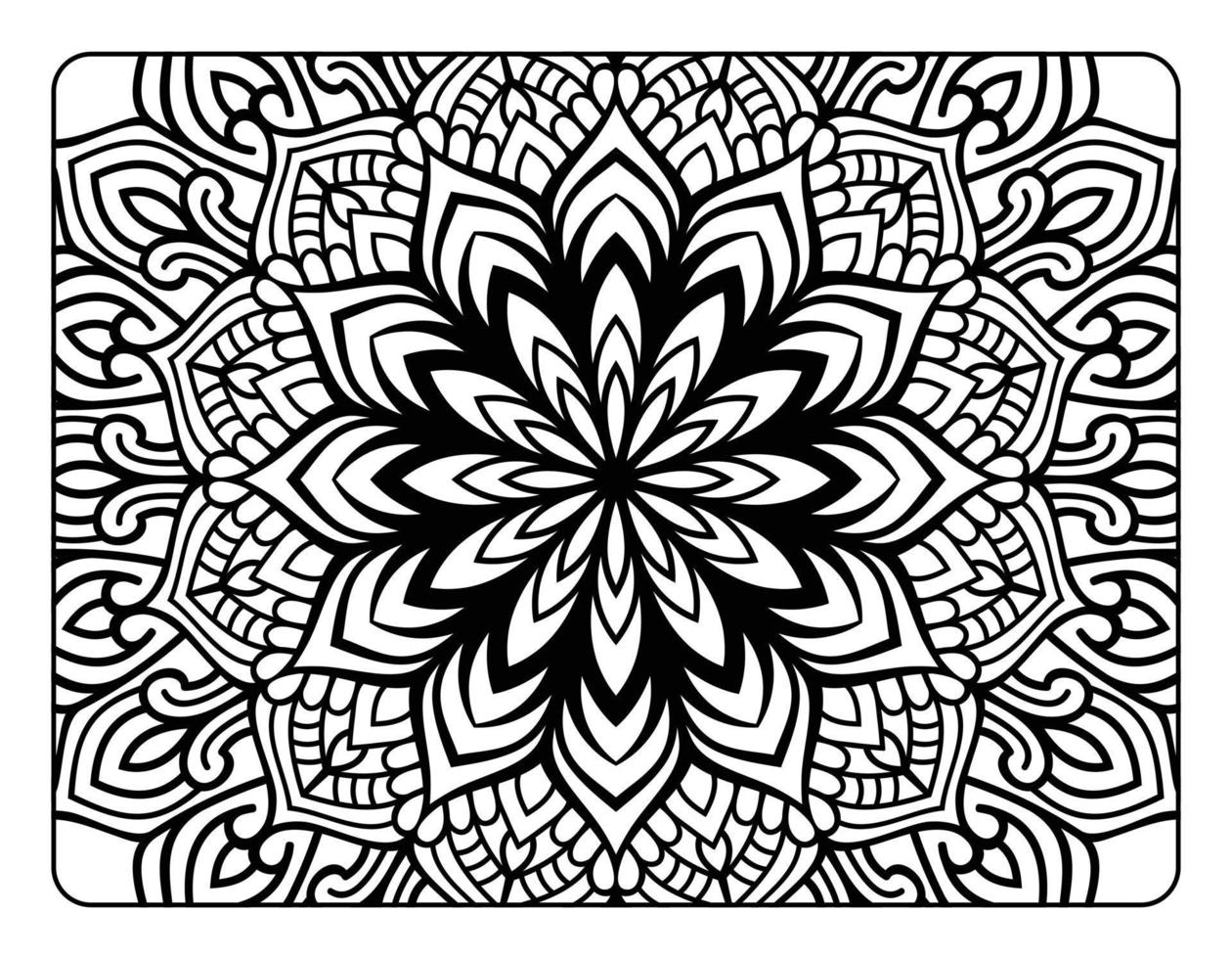 volwassen mandala kleur bladzijde voor ontspanning, kleur bladzijde voor volwassen, kleur boek bladzijde met bloemen mandala patroon kunst vector