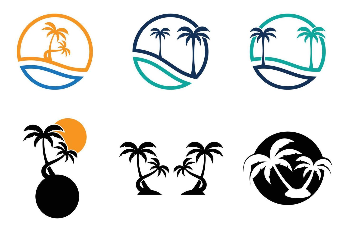 palmboom zomer logo sjabloon vectorillustratie vector