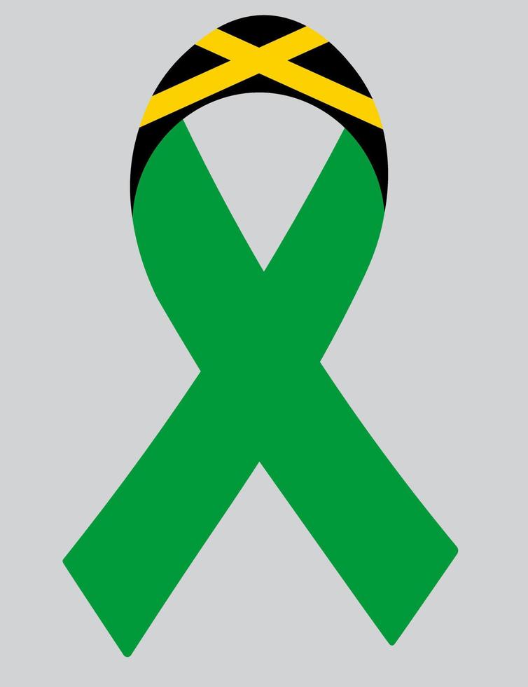 3d vlag van Jamaica Aan lintje. vector