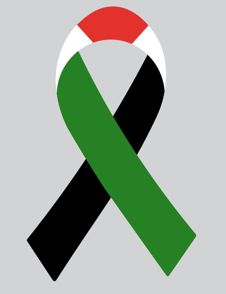 3d vlag van Palestina Aan lintje. vector