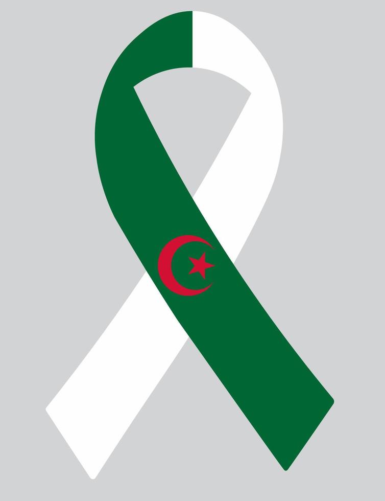 3d vlag van Algerije Aan lint vector