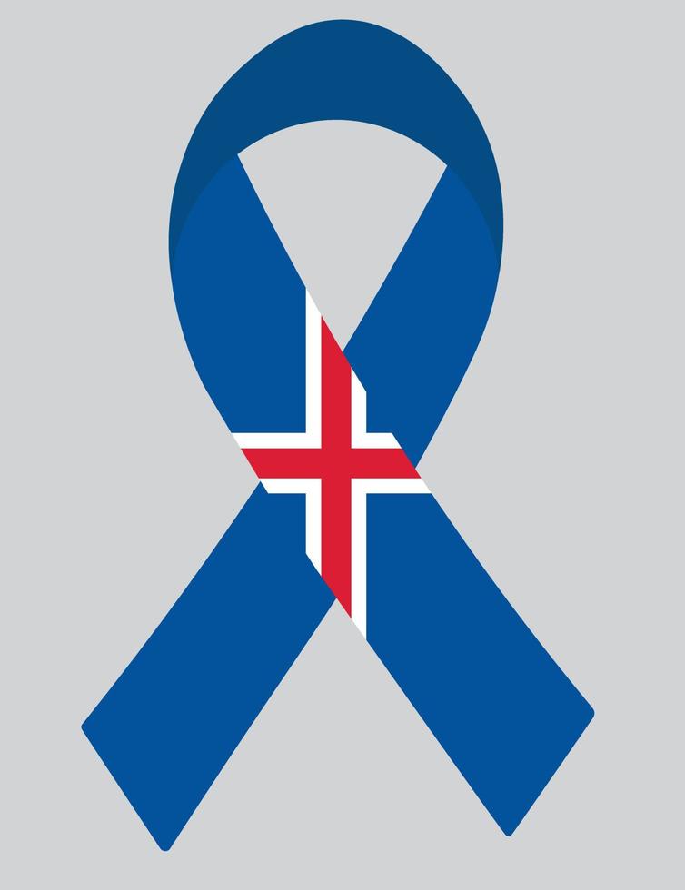 3d vlag van IJsland Aan lintje. vector
