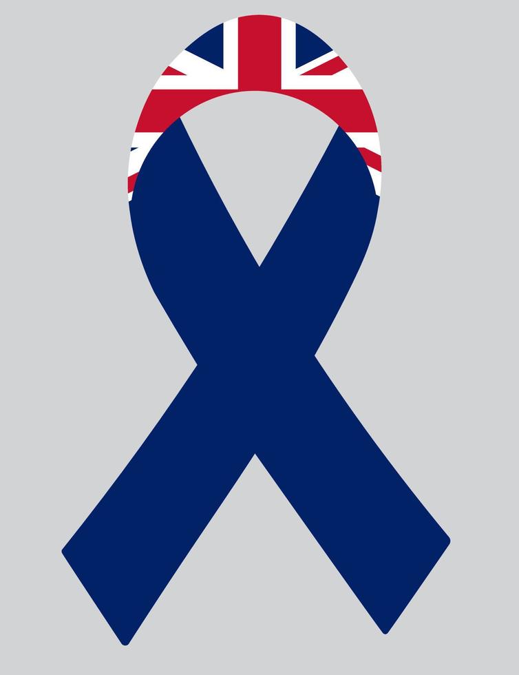 3d vlag van Verenigde koninkrijk Aan lintje. vector