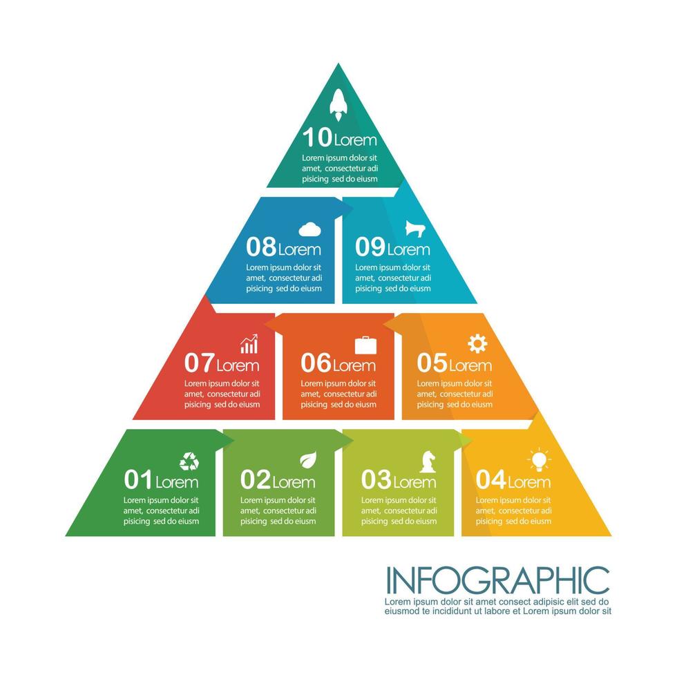 piramide infographic tabel sjabloon vector