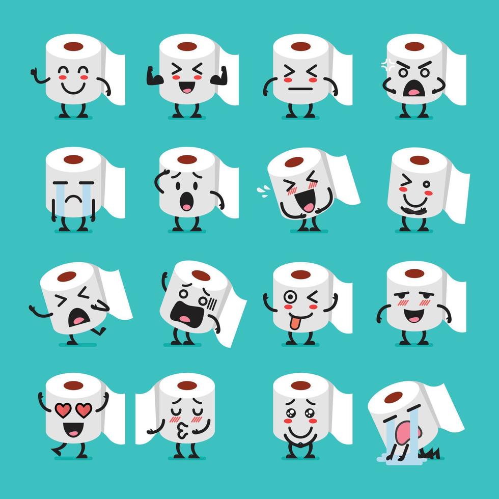 zakdoek papier emoji reeks vector