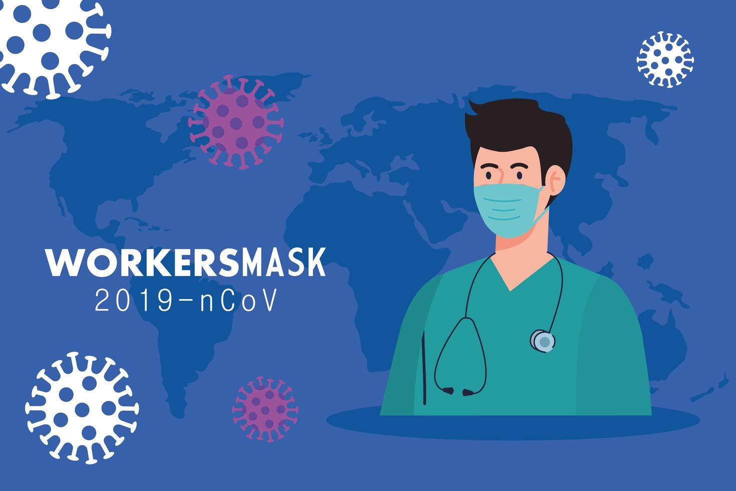 paramedicus met medisch masker tegen 2019 ncov vector