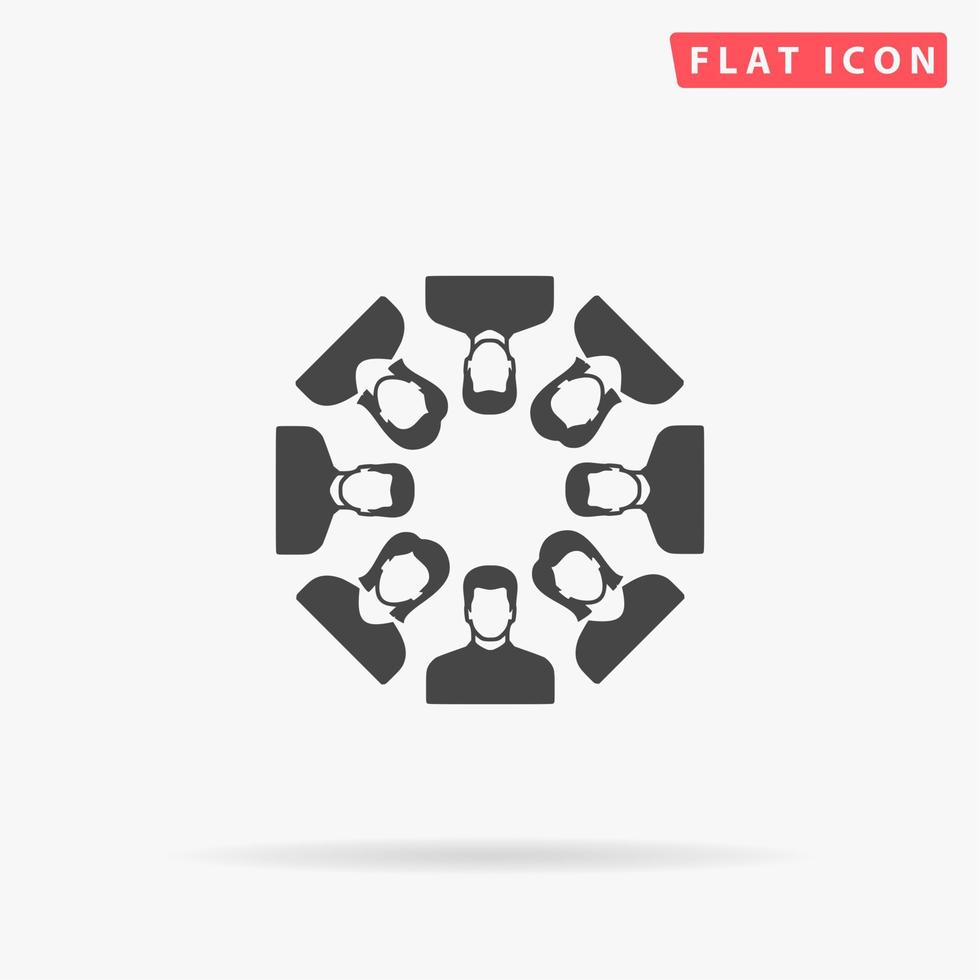 werk team concept. gemakkelijk vlak zwart symbool met schaduw Aan wit achtergrond. vector illustratie pictogram