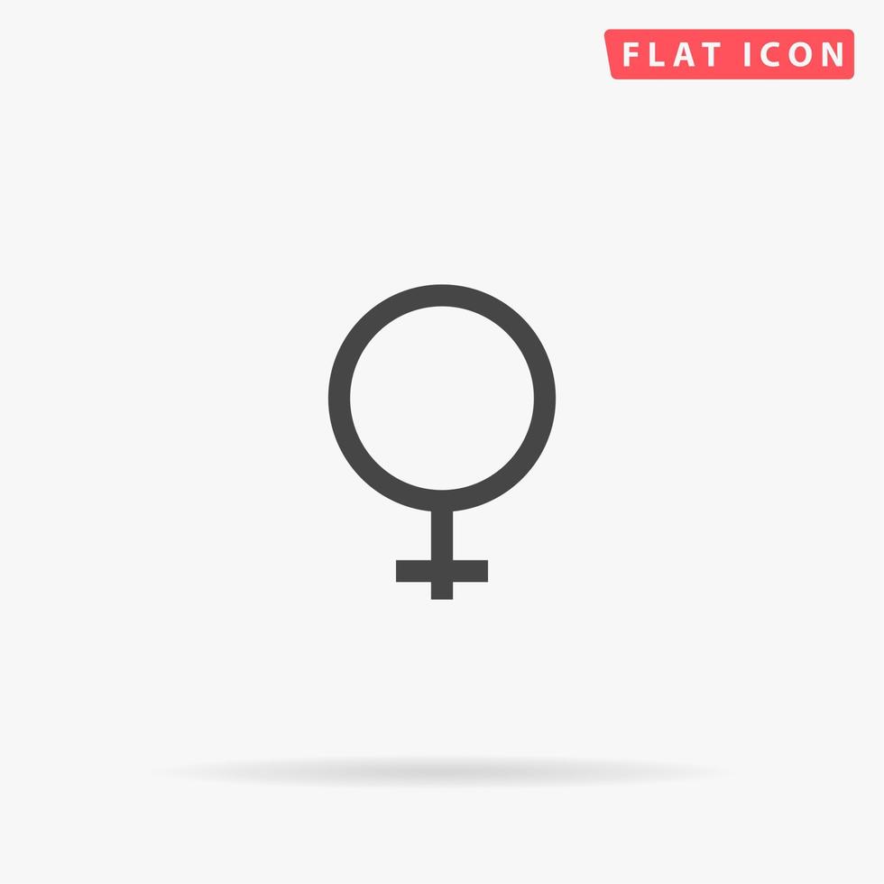 vrouw seks icoon. gemakkelijk vlak zwart symbool met schaduw Aan wit achtergrond. vector illustratie pictogram