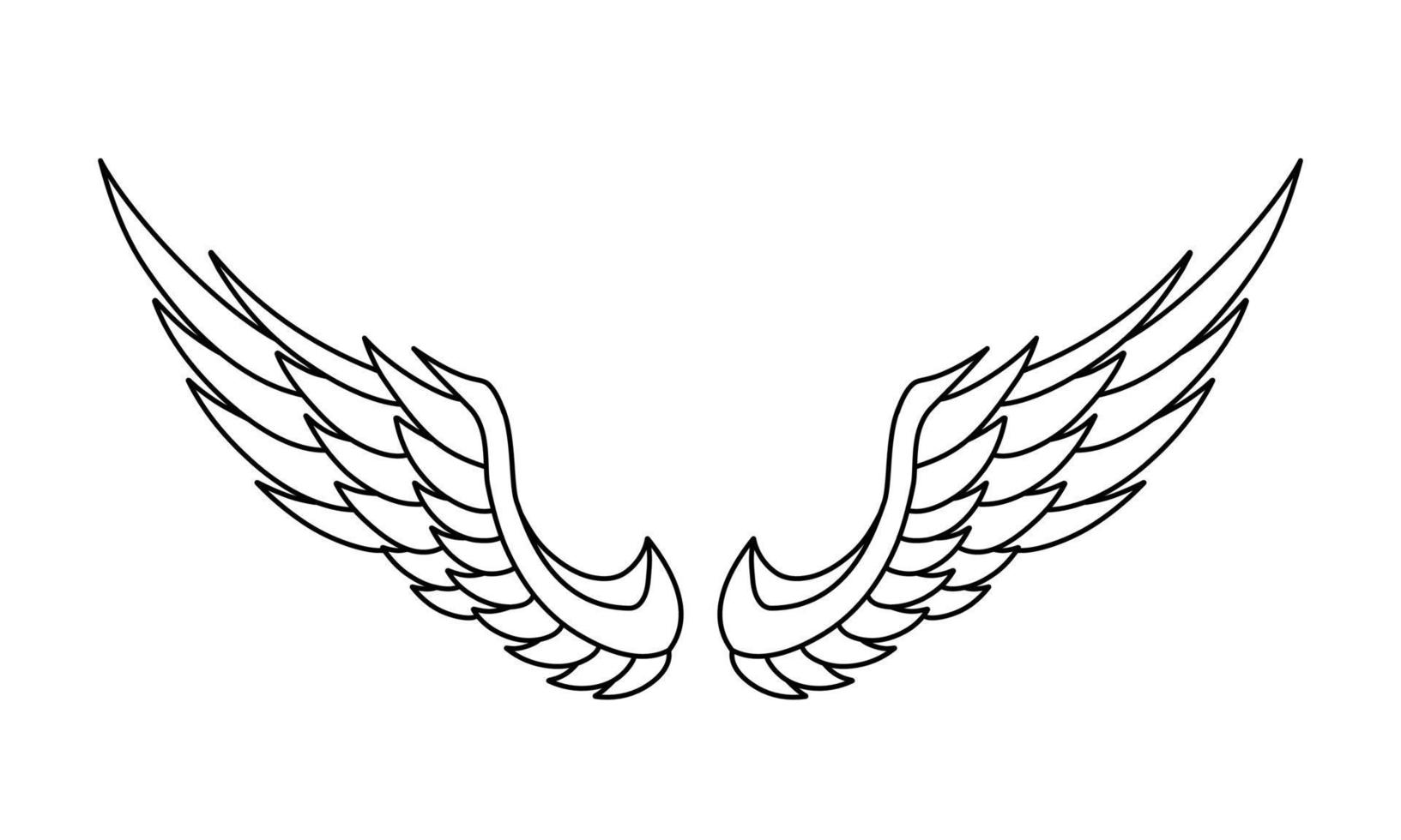 vrij vector engel Vleugels lijn kunst stijl