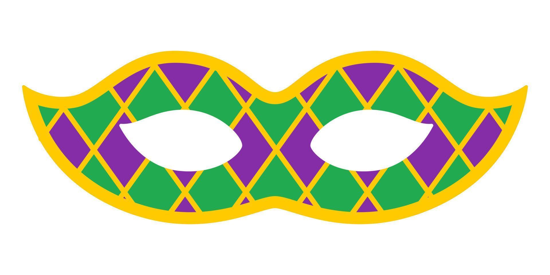 vector plaid carnaval masker. mardi gras masker. ontwerp voor dik dinsdag carnaval. kleurrijk maskerade illustratie. carnaval masker voor traditioneel vakantie of festival.