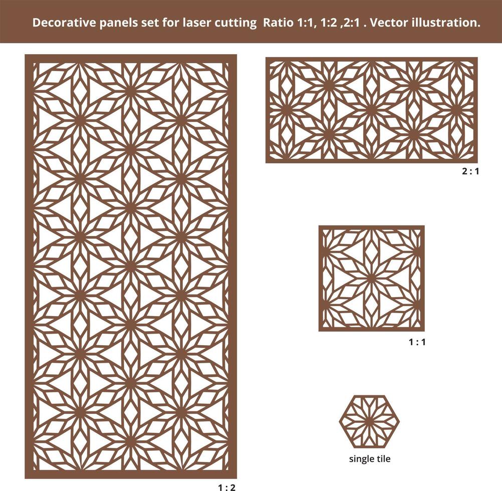 decoratief paneel voor laser snijden. meetkundig patroon. laser besnoeiing paneel. vector