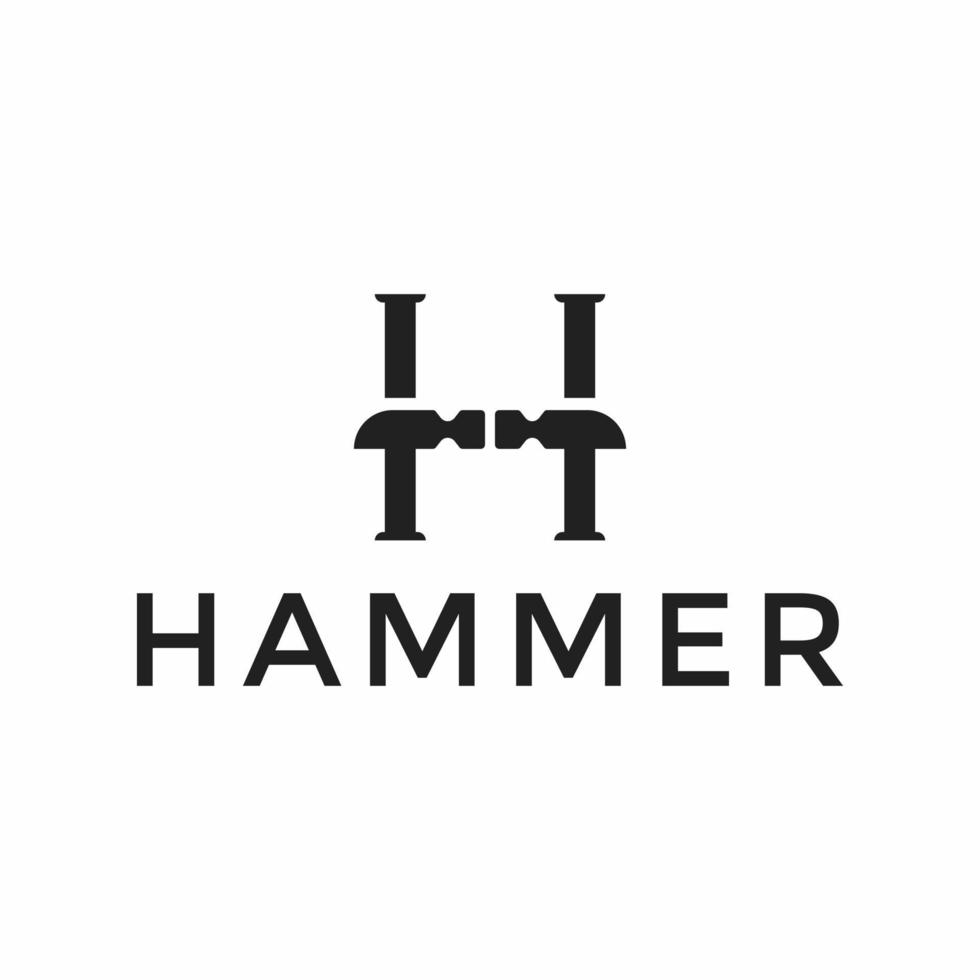 brief h en hamer logo combinatie vector