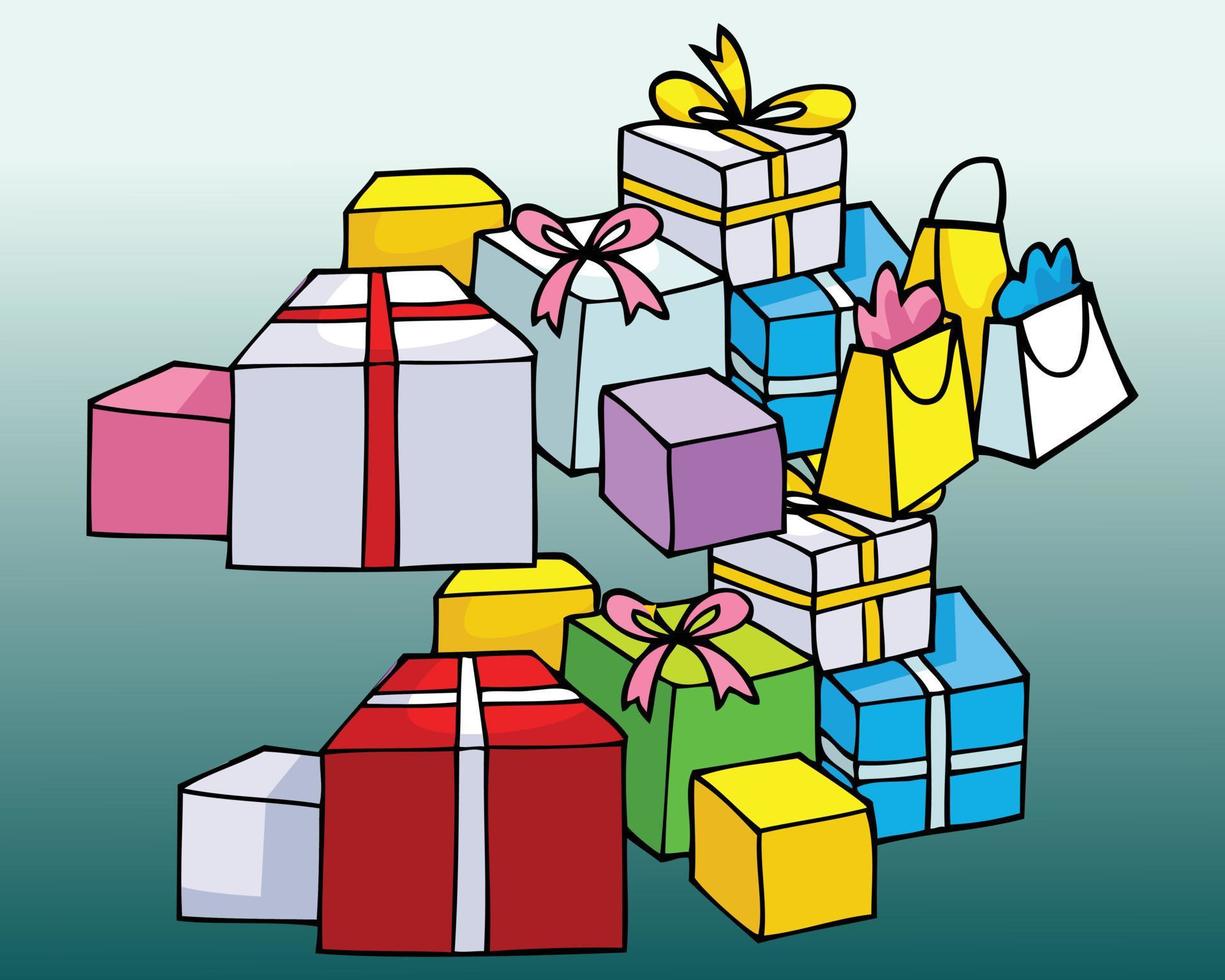 vector verzameling van verjaardag geschenk doos