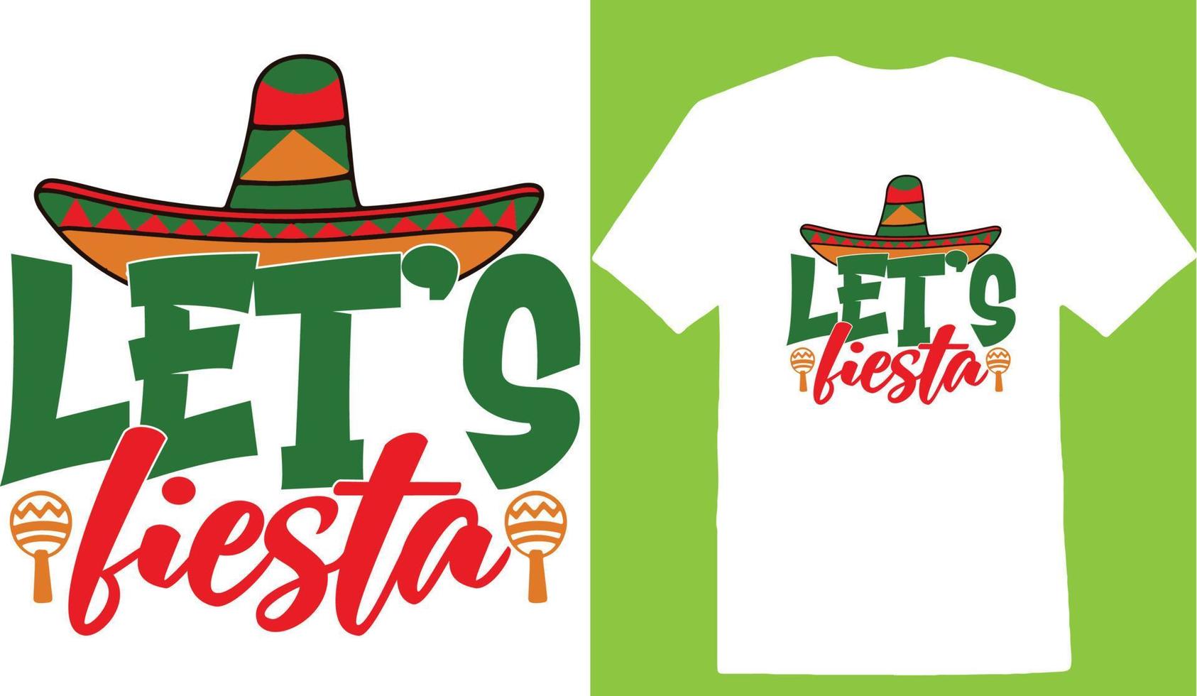 laten we feest cinco de t-shirt ontwerp vector