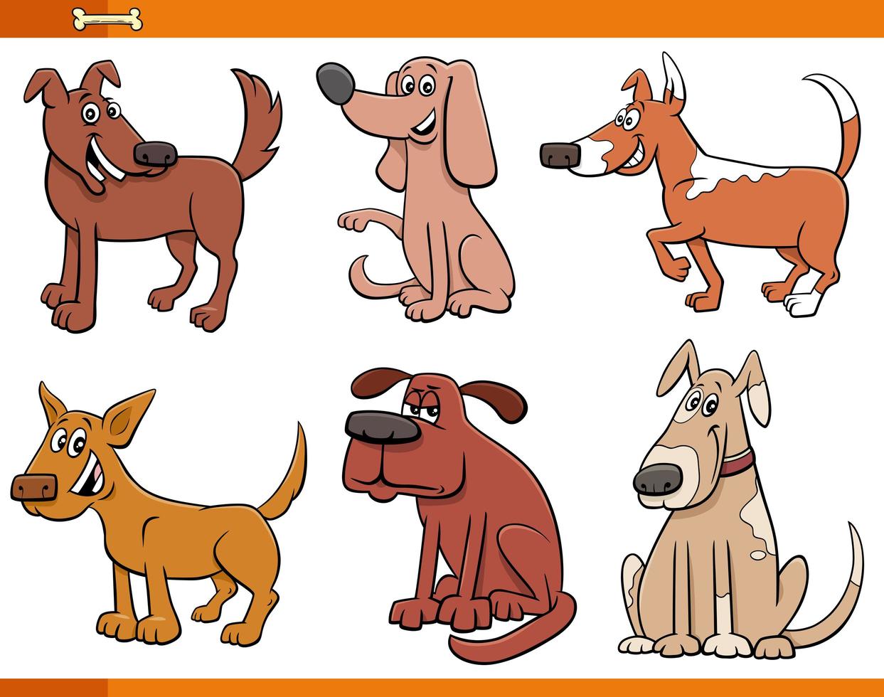 honden en puppy's cartoon dierlijke karakters instellen vector