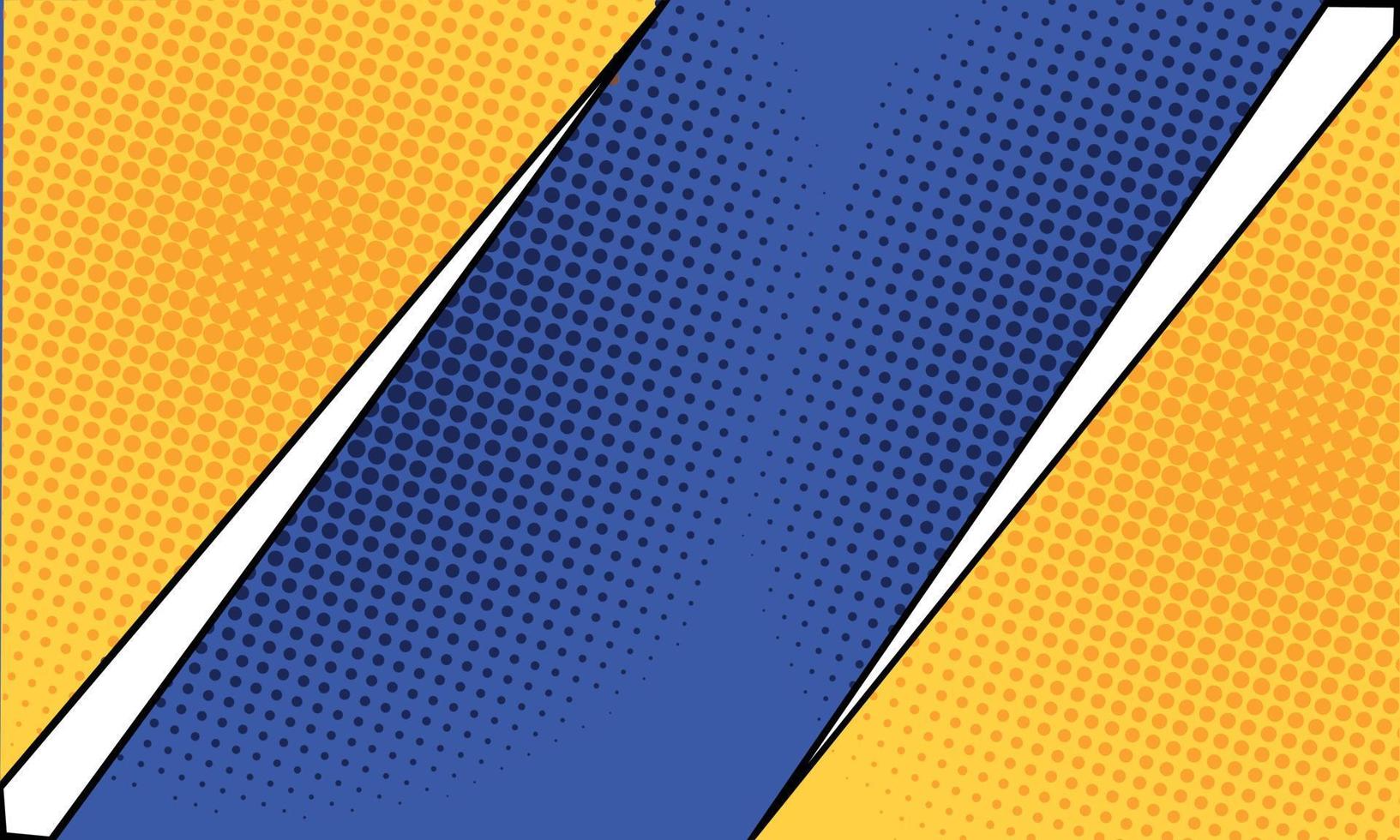 oranje met blauw kleur halftone element achtergrond met grappig stijl poster vector