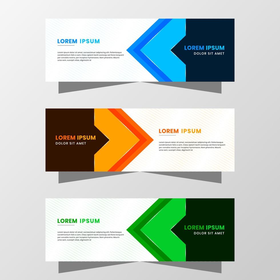 vector grafisch van abstract banier ontwerp. met modern blauw, oranje en groen kleur regeling. geschikt voor banier uitverkoop, presentatie, Promotie, folder, poster en brochure.