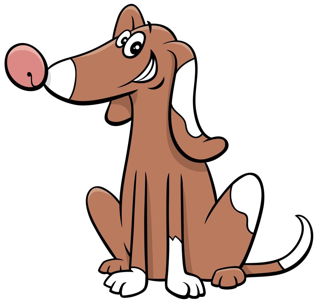 cartoon gevlekte hond dierlijk karakter zwaaiende poot vector