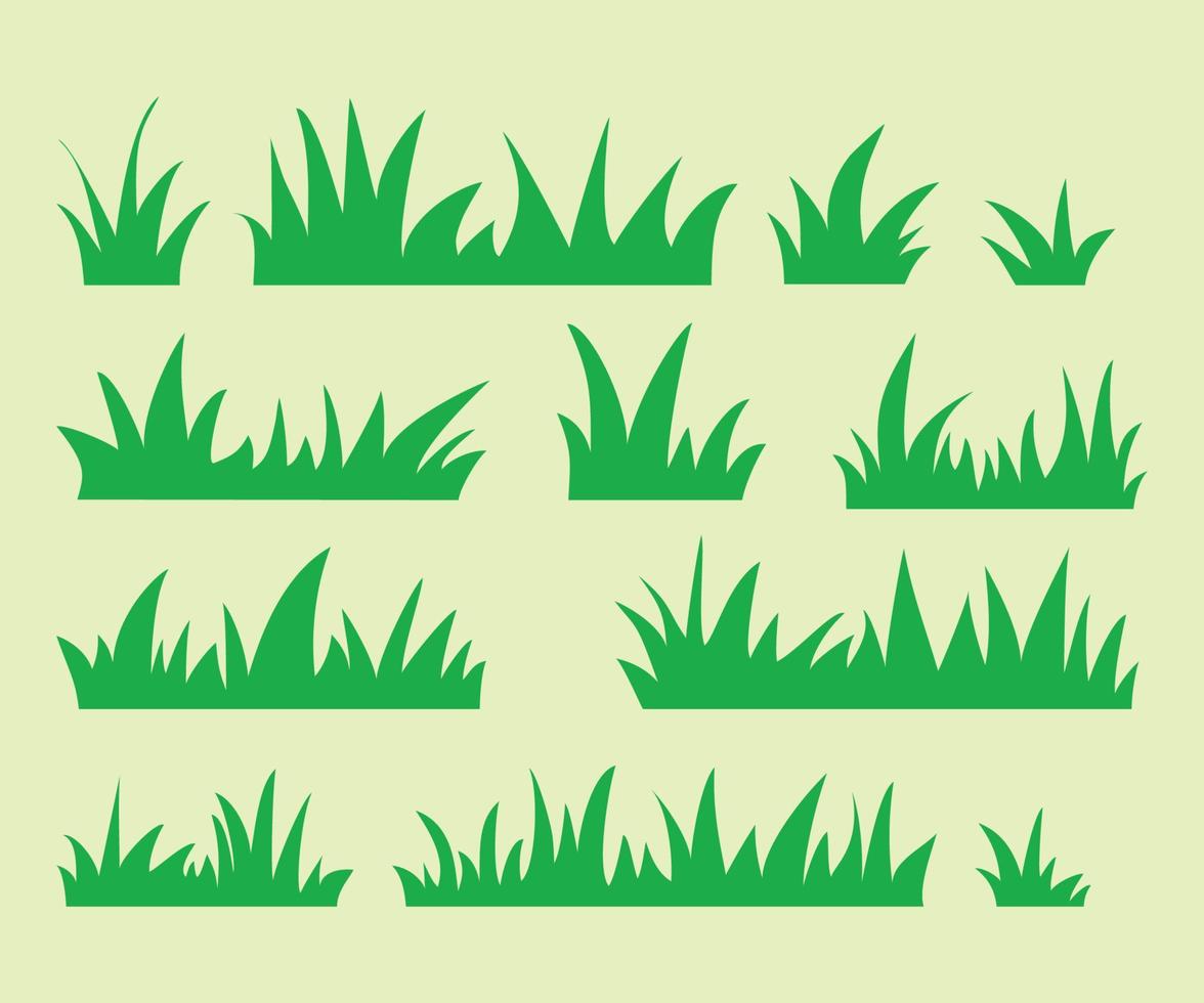 groen golvend gras natuurlijk structuur silhouet icoon vector illustratie eps10