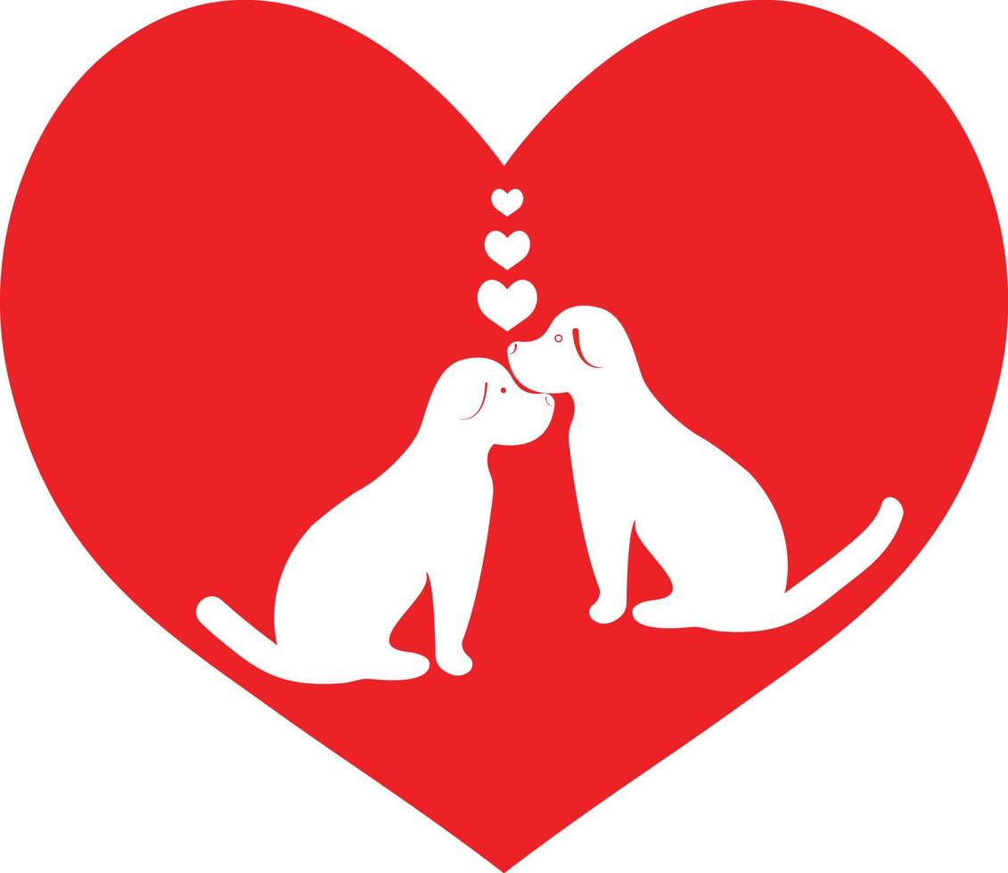 twee honden liefde en effect vector