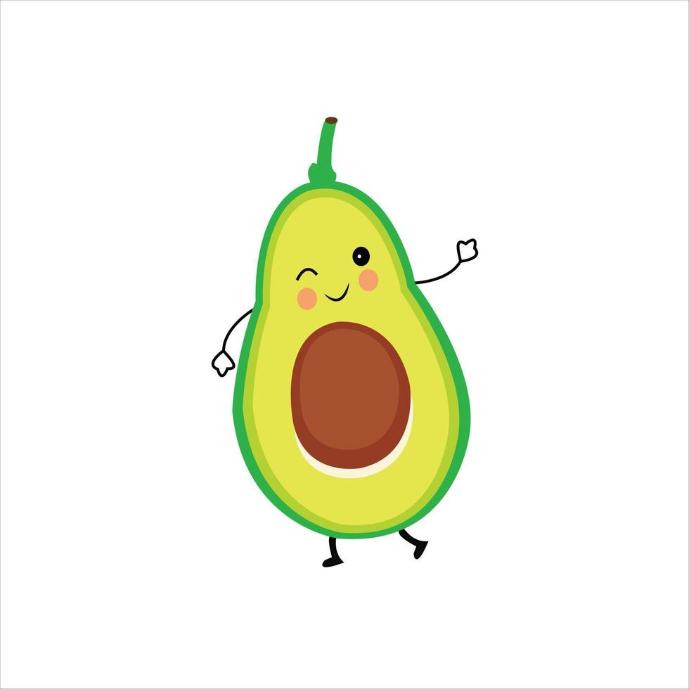 vector voor de helft avocado gezond voedsel eetpatroon fruit biologisch groente vector hand- getrokken tekenfilm kunst