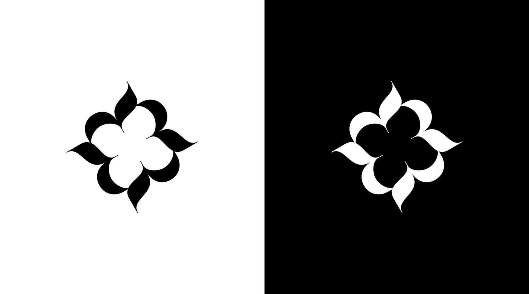 r vector logo winkel bloem monogram brief eerste zwart en wit icoon ontwerpen Sjablonen