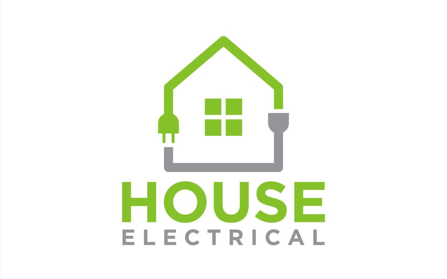 elektrisch huis logo, macht elektrisch huis logo sjabloon vector