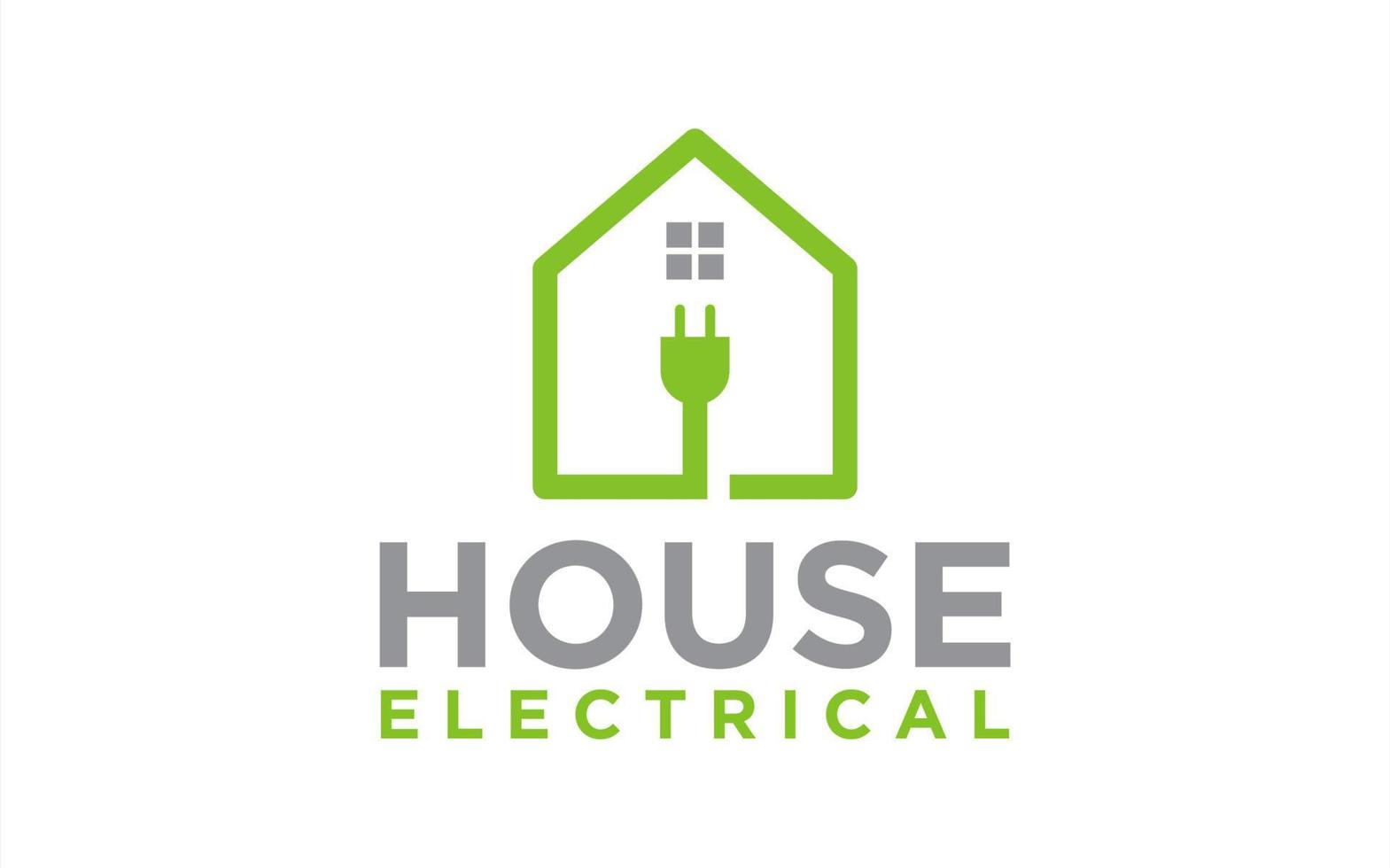 elektrisch huis logo, macht elektrisch huis logo sjabloon vector