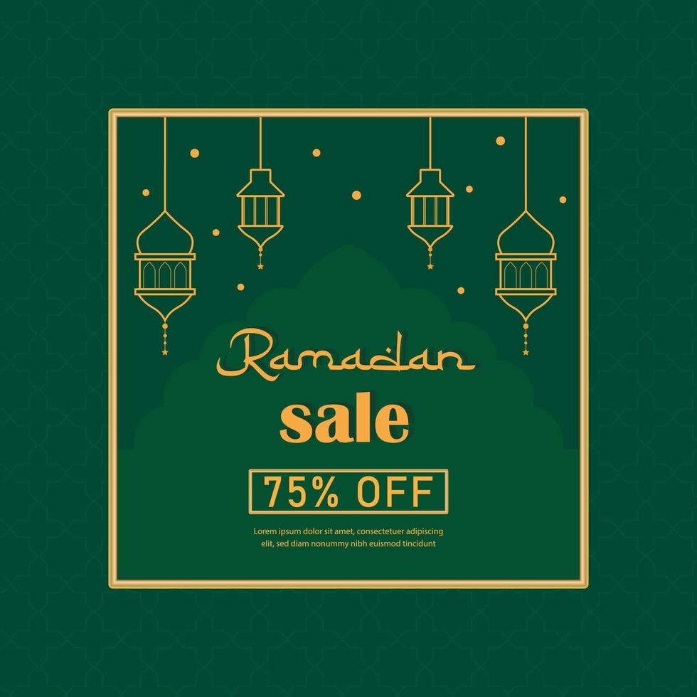 Ramadan uitverkoop sjabloon 75 procent uit. vector