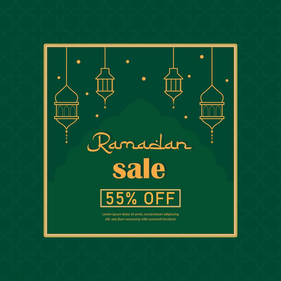 Ramadan uitverkoop sjabloon 55 procent uit. vector