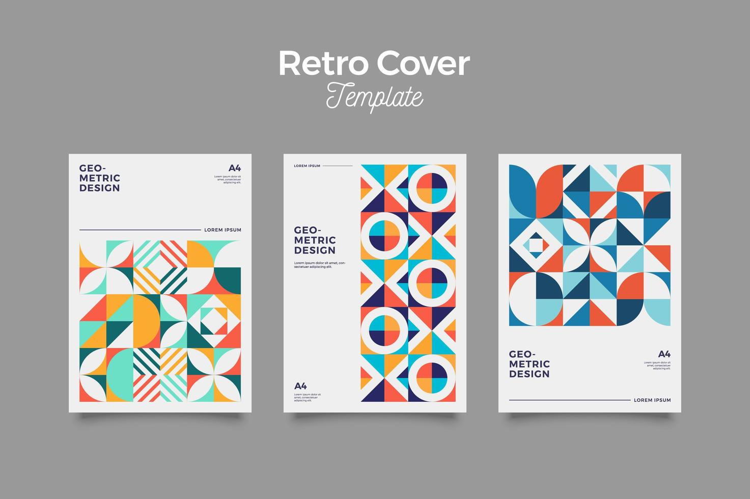 vintage retro bauhaus-ontwerp vector covers set