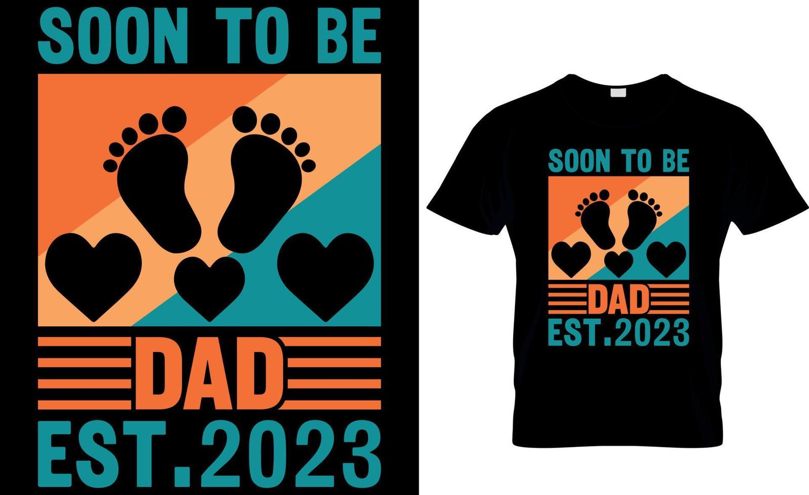 spoedig naar worden papa geschat 2023. vader dag t-shirt ontwerp vector