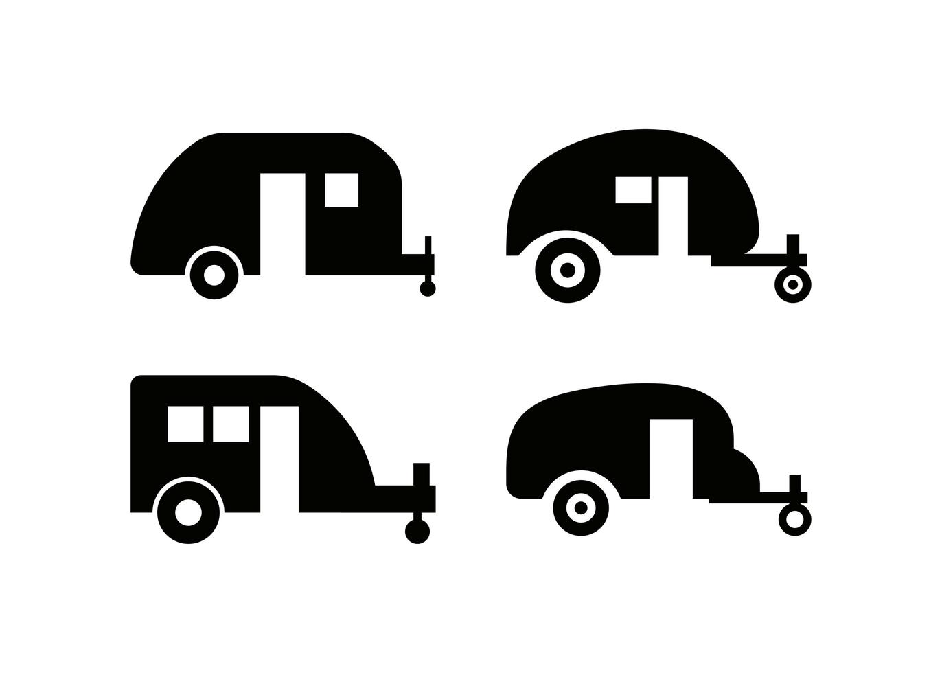 camping aanhangwagen pictogram ontwerp sjabloon vector geïsoleerd